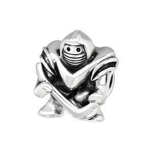 Sterling Silver Hockey Charm Bead - Sports Enthusiast Gift